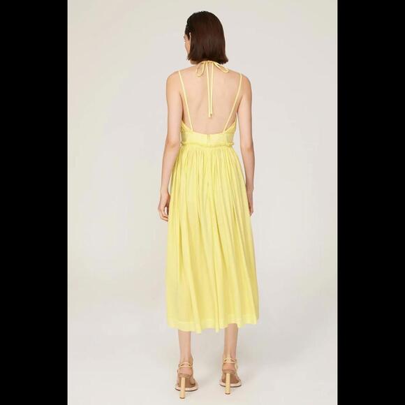 Ulla Johnson Freya Dress Butter Yellow Midi Summer Dress SIZE 6 + 8 - Picture 2 of 9